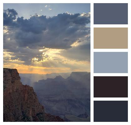 Sunbeam Sunset Grand Canyon Image